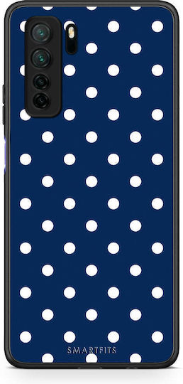 Smartfits Бял Калъф на Тъмносиньо с Малки Бели Точки за Huawei P40 Lite 5G