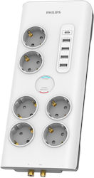 Philips Πολύπριζο 6 Θέσεων Philips Πολύπριζο 6 Θέσεων
