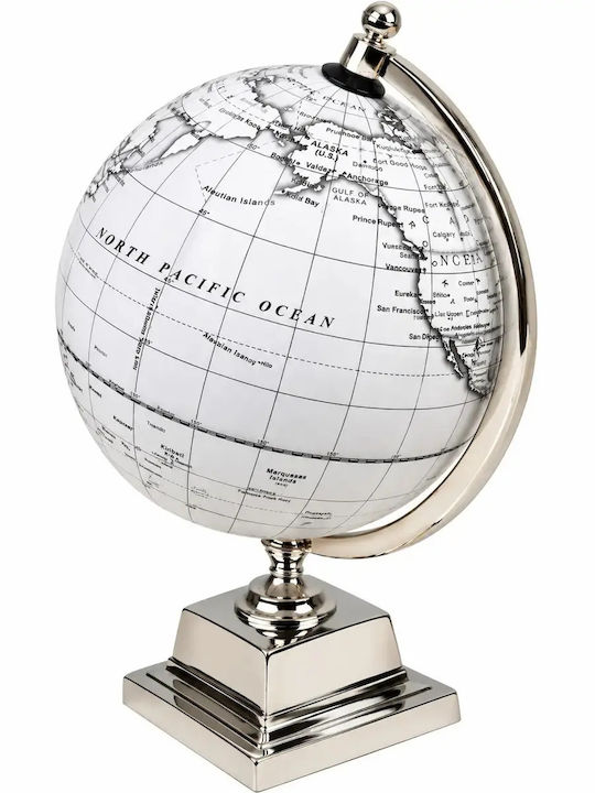 Decorative Globe Silver with Metal Base 34