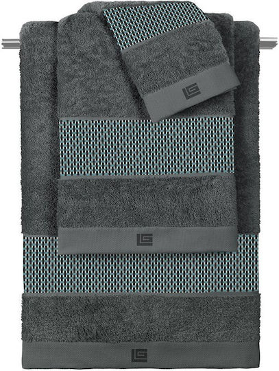 Guy Laroche Celestia Bath Towel 70x140 cm Aqua-Anthracite 3 Pieces
