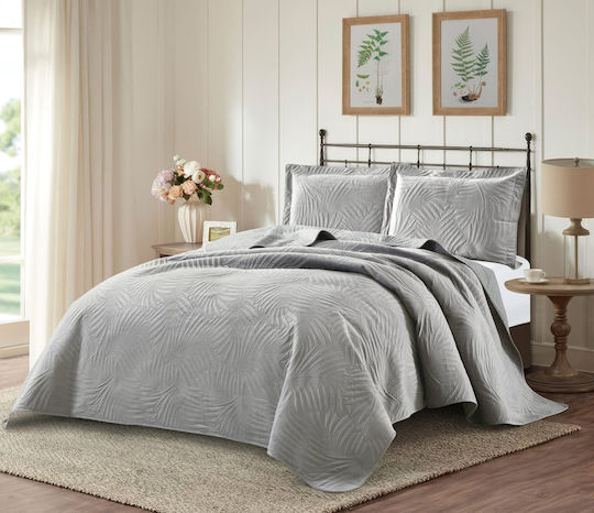 Liolios Home Gestepptes Kissenbezug-Set Grey 50x70 cm