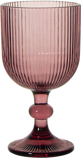 keleman Set of Purple Glass Water Goblets 365ml 6 Pieces