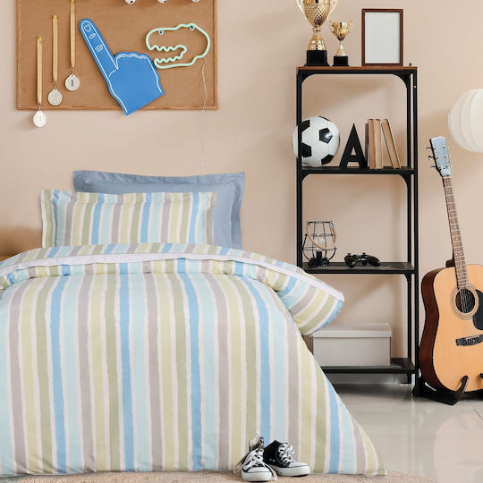 Das Home Single Sheet Set with Elastic Band in Cotton & Polyester 170x260cm 3 Pieces