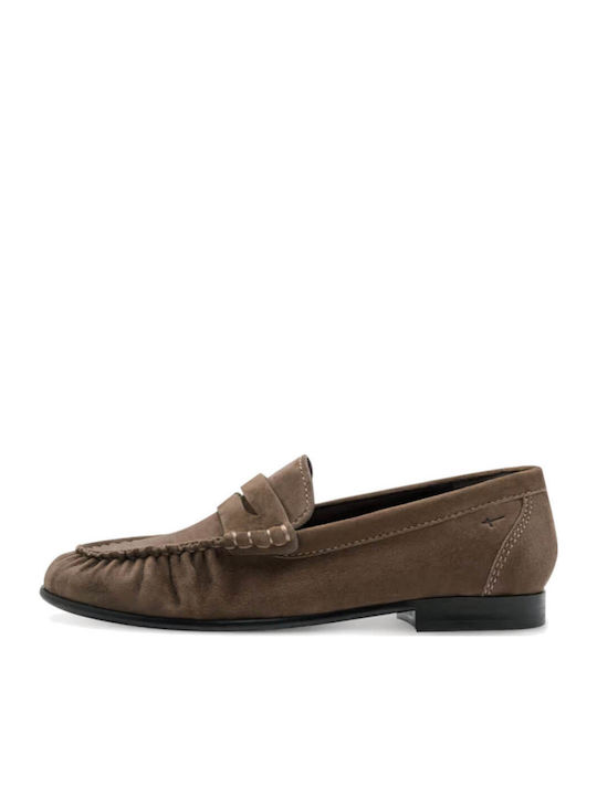 Tamaris Leather Women's Loafers in Brown Colour