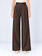 Damenhose mit hoher Taille Dunkelbraun