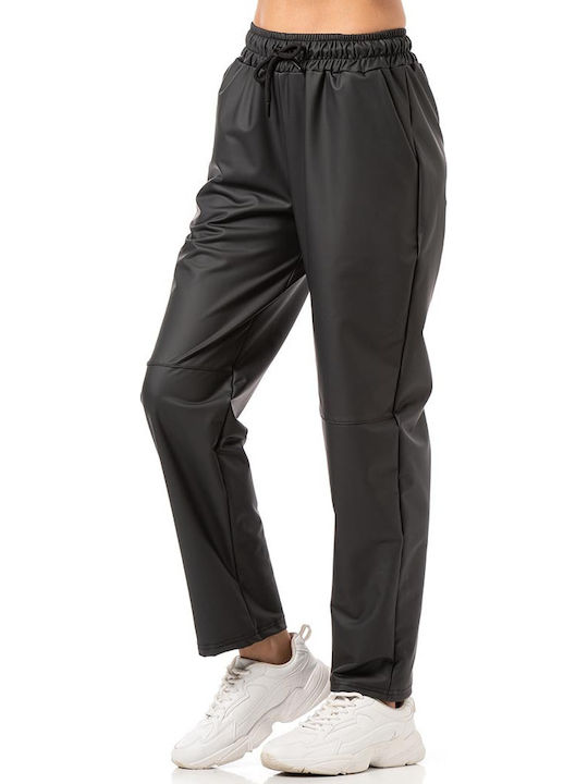 Bodymove Women's Black Leather Trousers