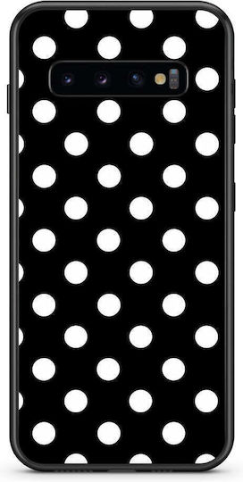 Smartfits White Polka Dots On Black Samsung Galaxy S10+ Θήκη