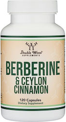 Double Wood Berberină și Scorțișoară de Ceylon 250 mg 120 capsule