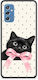 Smartfits Black Kitten Pink Bow Polka Dots Samsung Galaxy M52 5g Θήκη
