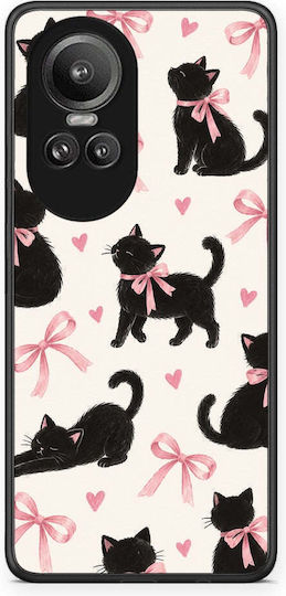 Smartfits Black Kittens Pink Bows on Cream Large Oppo Reno10 Pro Case