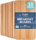 Creative Set of Beige Wooden Chopping Boards 22x12cm 10 Pieces
