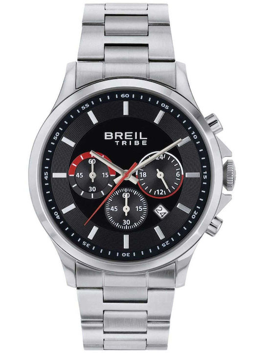 Men’s Battery Chronograph Watch with Silver Stainless Steel Bracelet