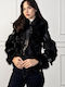 Short Black Women's Fur