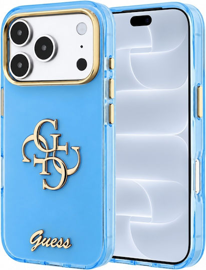 Калъф за iPhone 18 Pro iPhone 17 Pro – Guess Iml 4g Metal Script – Светлосиньо