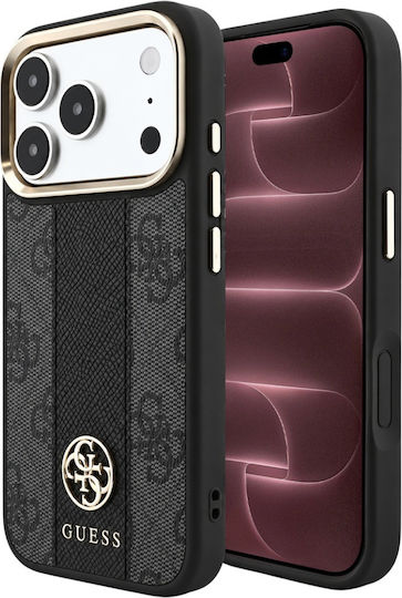 Case Iphone 18 Pro Max Iphone 17 Pro Max Guess Leather 4g Stripe Round Classic Logo Magsafe Black