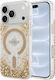 Калъф за iPhone 18 Pro iPhone 17 Pro – Guess Resin Bottom Glitter Magsafe – Златен