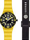 Men's Battery-Powered Watch with Silicone Strap Yellow / Black