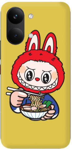 Xiaomi Poco X8 Pro Labubu 1 Gelbe Silikon-TPU-Hülle in Farbe