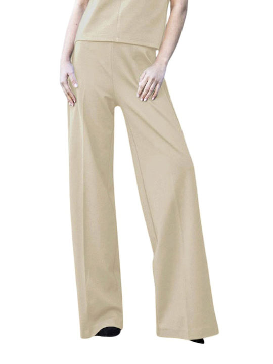 Pantaloni Dama Din Țesătură Vanilla Cream