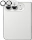 Προστασία Κάμερας Tempered Glass Full Metal Cover Για Iphone Duo Μεταλλικό Ασημί
