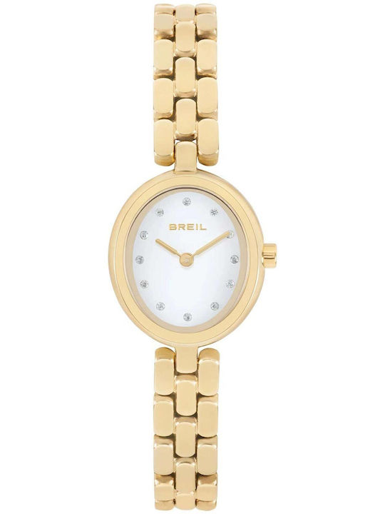Women's Battery-Powered Watch with Gold Stainless Steel Bracelet