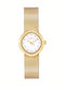 Women's Battery-Powered Watch with Gold Stainless Steel Bracelet