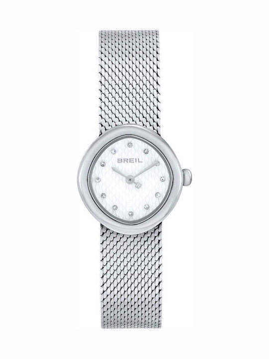 Women's Battery-Powered Watch with Silver Stainless Steel Bracelet
