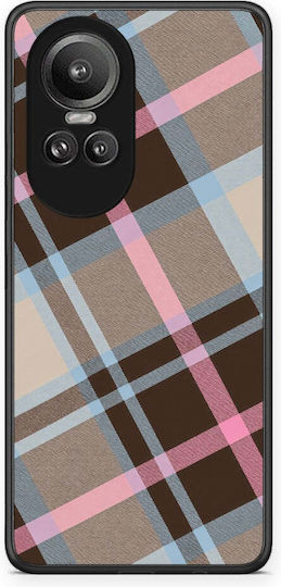 Smartfits Brown Pink Blue Diagonal Plaid Oppo Reno10 Pro Case