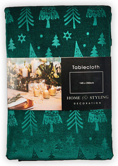 Zaros Christmas Fabric Tablecloth Trees 240x140 cm