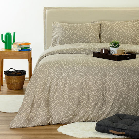 Melinen Single Bed Sheet Set 170x270cm Greige (3 Pieces)