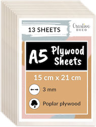 Creative Deco 13x A5 Asian Poplar Plywood Sheets 148 X 210 X 3 Mm + 2 Mm – Plywood Diy Crafts Pyrography Laser Cutting Model Making Milling Cnc Plotter Engraving Creative Deco 13x A5 Asian Poplar Plywood Sheets 148 X 210 X 3 Mm + 2 Mm – Plywood Diy Crafts Pyrography Laser Cutting Model Making Milling Cnc Plotter Engraving