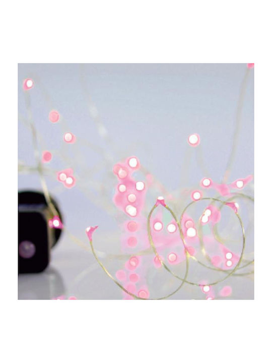 100 Λαμπάκια LED 5μ. Ροζ σε Σειρά