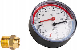 Afriso Th80 Thermomanometer 0–0.6 Bar 1/2 Ax 20–120°c Aa