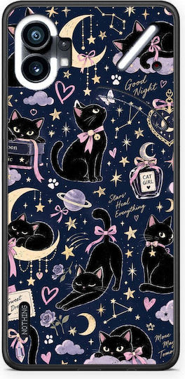 Smartfits Celestial Black Cats On Navy Nothing Phone 1 Hülle
