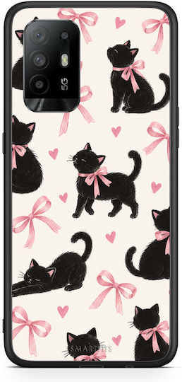 Smartfits Black Kittens Pink Bows On Cream Large Oppo A94 5g F19 Pro Reno5 Lite Θήκη