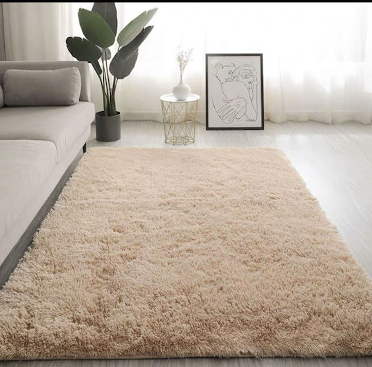 Kraft World 80x180cm Non-Slip Shaggy Beige Rug