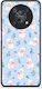 Бял калъф Smartfits с малки котенца и сини цветя за Huawei Nova Y90
