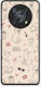 Smartfits Minimal Cat Fashion Doodles auf Cremefarbener Huawei Nova Y90 Hülle