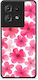 Smartfits Pink Watercolour Flowers On White Motorola Edge 50 Case