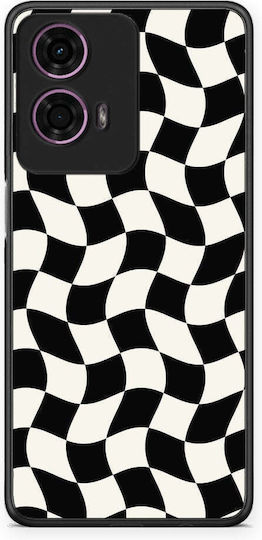 Smartfits Black Cream Wavy Checkerboard Motorola G24 Θήκη