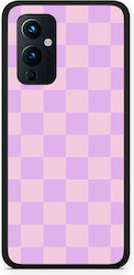 Smartfits Калъф за OnePlus 9 в лилаво-розово каре