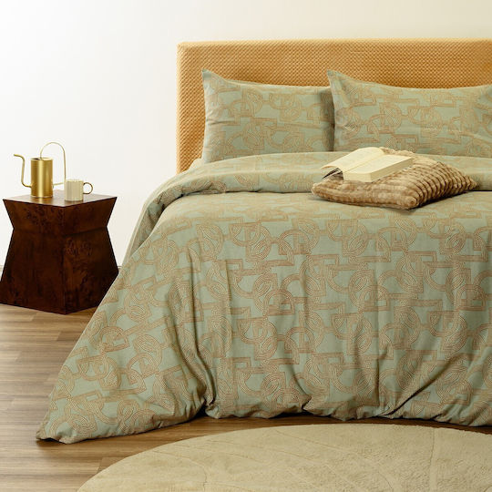 Melinen Ember Single Fitted Sheet Set 100x200+32cm Aqua (3 pcs)