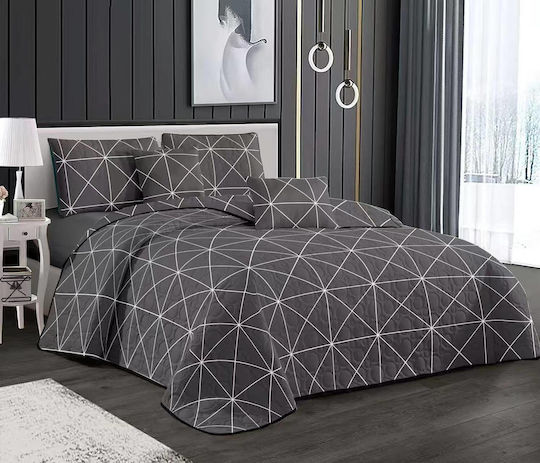 Kraft World King Size Set of 5 Pieces 220x240+25cm with Fitted Sheet Grey Kraft World King Size Set of 5 Pieces 220x240+25cm with Fitted Sheet Grey