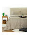 Melinen Neva Bettbezug-Set aus Baumwolle 165 x 245 cm Einzelbett mit Kissenbezug Greige