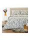 Melinen Crystal Baumwoll-Bettbezug-Set 165x245 cm Einzelbett mit Kissenbezug Crystal Blue
