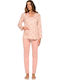 Clio Lingerie Winter Women's Apricot Pajama Set