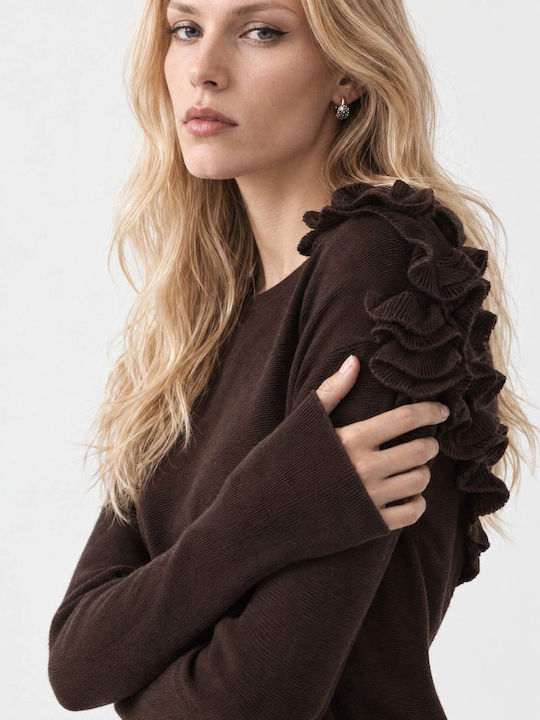 Bill Cost Women's Long Sleeve Brown Blouse