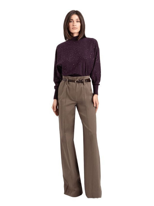 Toi&Moi Damen-Crop-Pullover in Pflaume