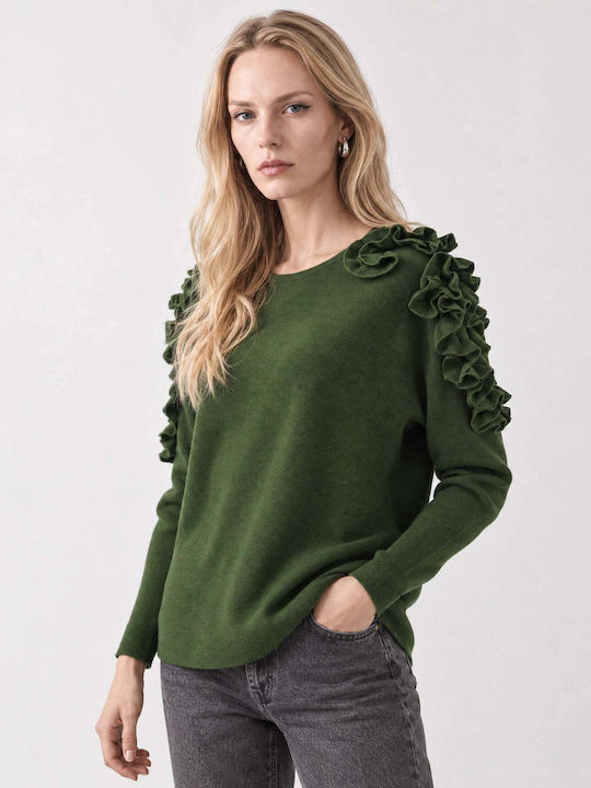 Women's Long Sleeve Green Blouse