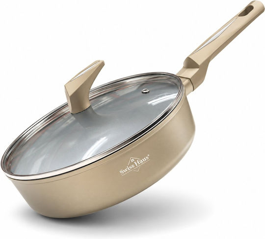 Swiss Haus Cast Aluminum Pan with Lid and Non-Stick Coating 28cm